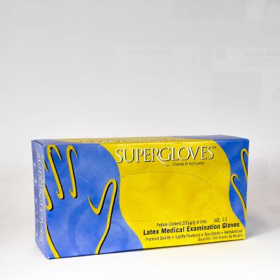 Supergloves Latex Medium  /box 100pcs